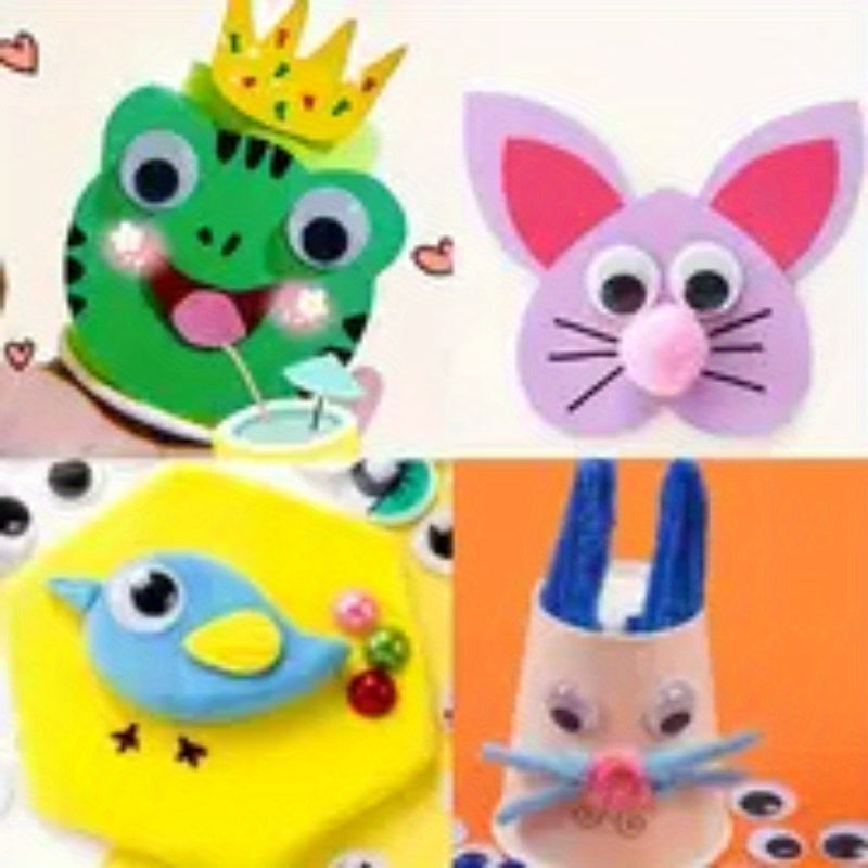 600 Self-Adhesive Craft Eyes in Black and White Plastic for Decorations and Creative Projects