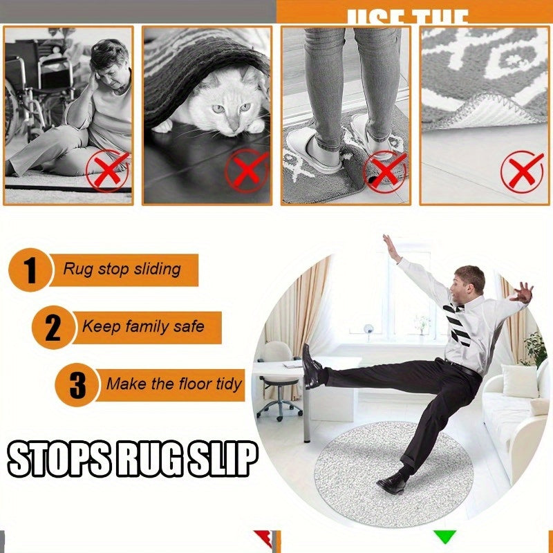 Non-Slip Rug Grippers 4-Pack Anti-Slip Carpet Corner Stickers for Living Room Bedroom Bathroom