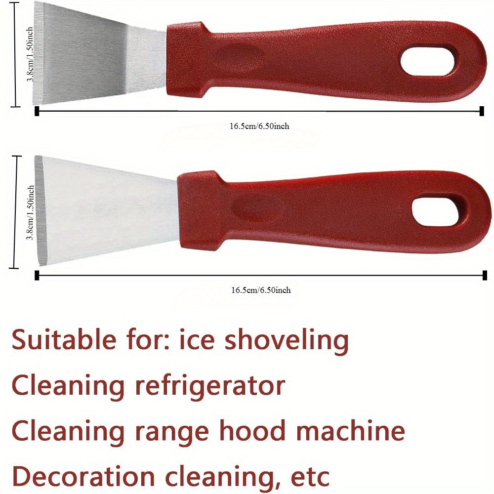 Set of 2 Stainless Steel Scrapers for Freezer, Refrigerator, Kitchen Cleaning
