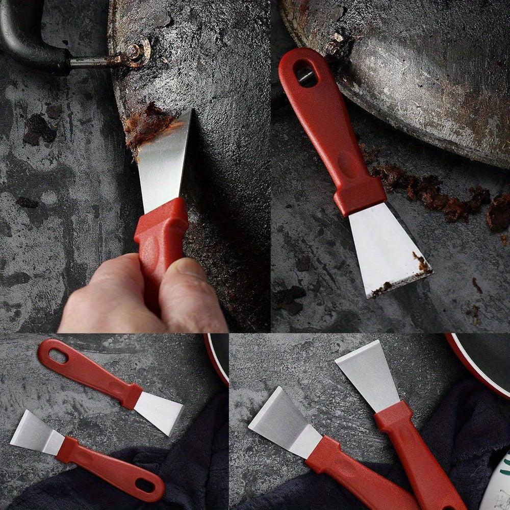 Set of 2 Stainless Steel Scrapers for Freezer, Refrigerator, Kitchen Cleaning