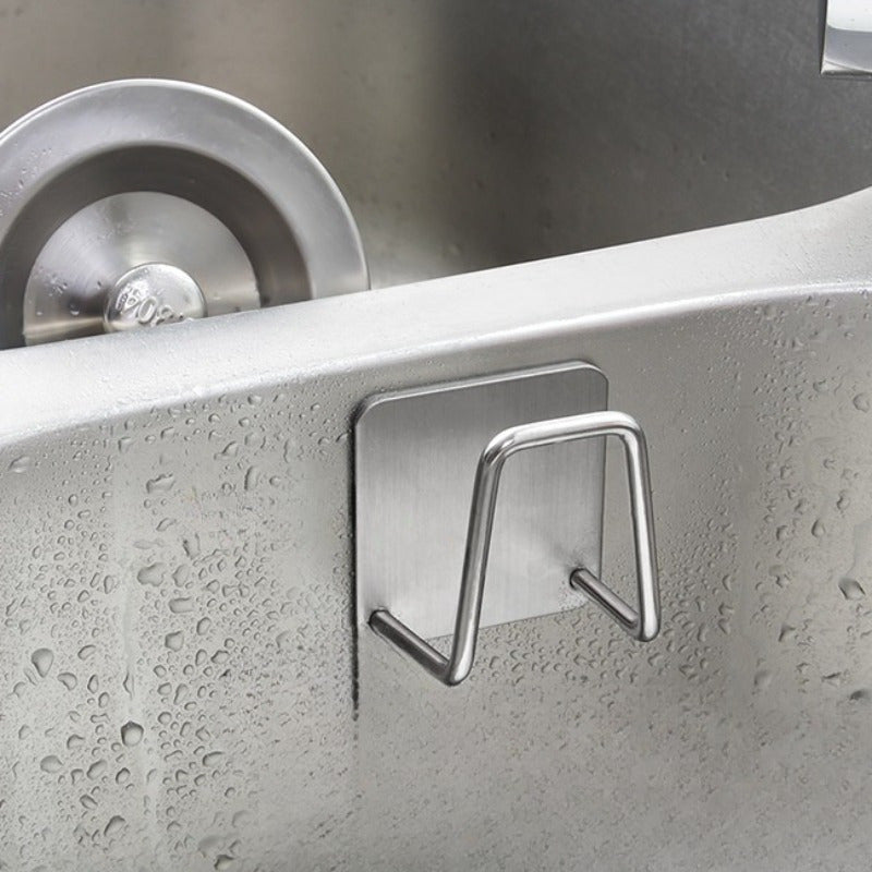 Stainless Steel Wall-Mounted Kitchen Sink Organizer No Drilling