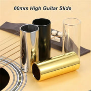 60mm Stainless Steel and Glass Guitar and Ukulele Finger Slide Black Transparent Golden Silver Grey