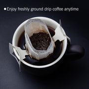 Bolsas desechables para filtro de café 100/200 piezas, a prueba de fugas, con oreja colgante para hogar y viajes