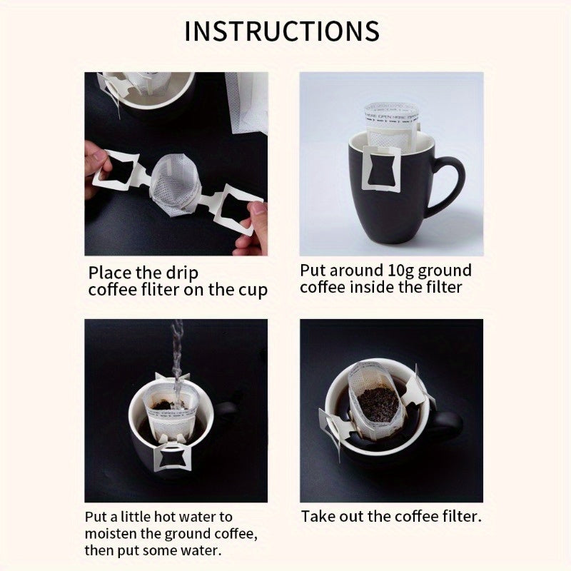 Bolsas desechables para filtro de café 100/200 piezas, a prueba de fugas, con oreja colgante para hogar y viajes