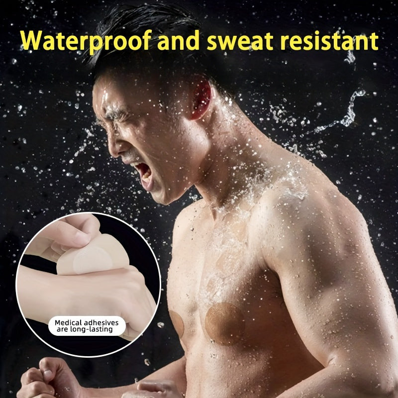 Pack of 100 Men's Disposable Nipple Covers Ultra-Thin Adhesive Stickers for Sports and Fitness