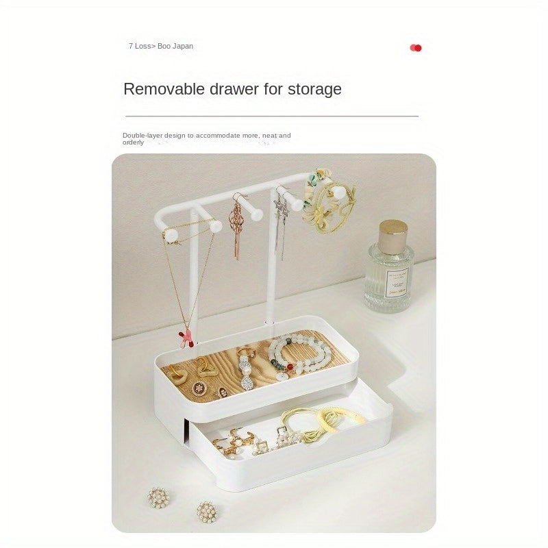 Soporte organizador de joyería colgante para collares, anillos, pendientes, accesorios para el cabello, estante de exhibición elegante