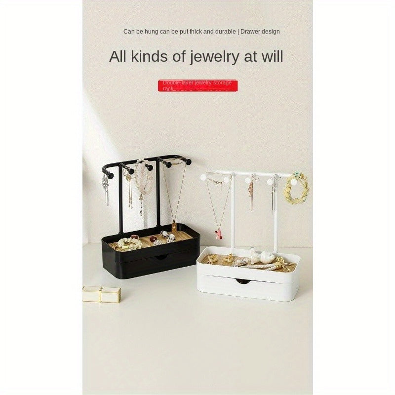 Soporte organizador de joyería colgante para collares, anillos, pendientes, accesorios para el cabello, estante de exhibición elegante