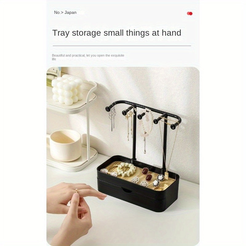 Soporte organizador de joyería colgante para collares, anillos, pendientes, accesorios para el cabello, estante de exhibición elegante