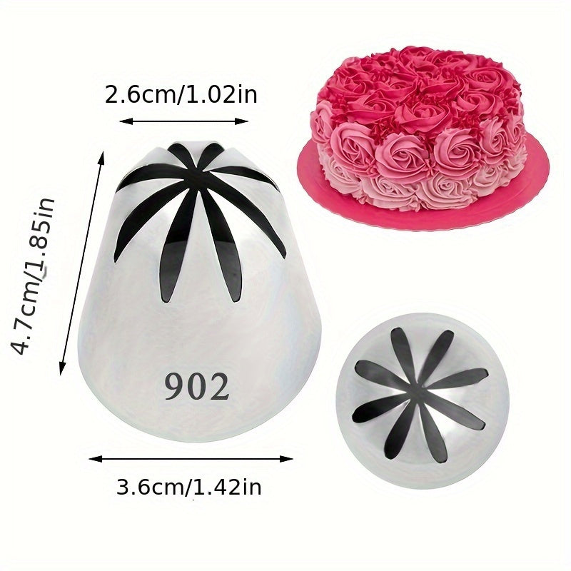 Set of 4 Stainless Steel Piping Nozzles for Cake Decoration and Baking