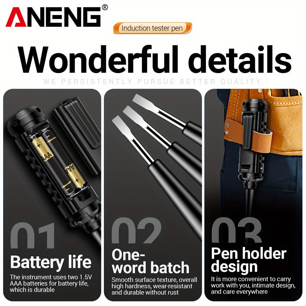Electrician Voltage Tester Pen with LCD Display Insulated Screwdriver Line Breakpoint Detection