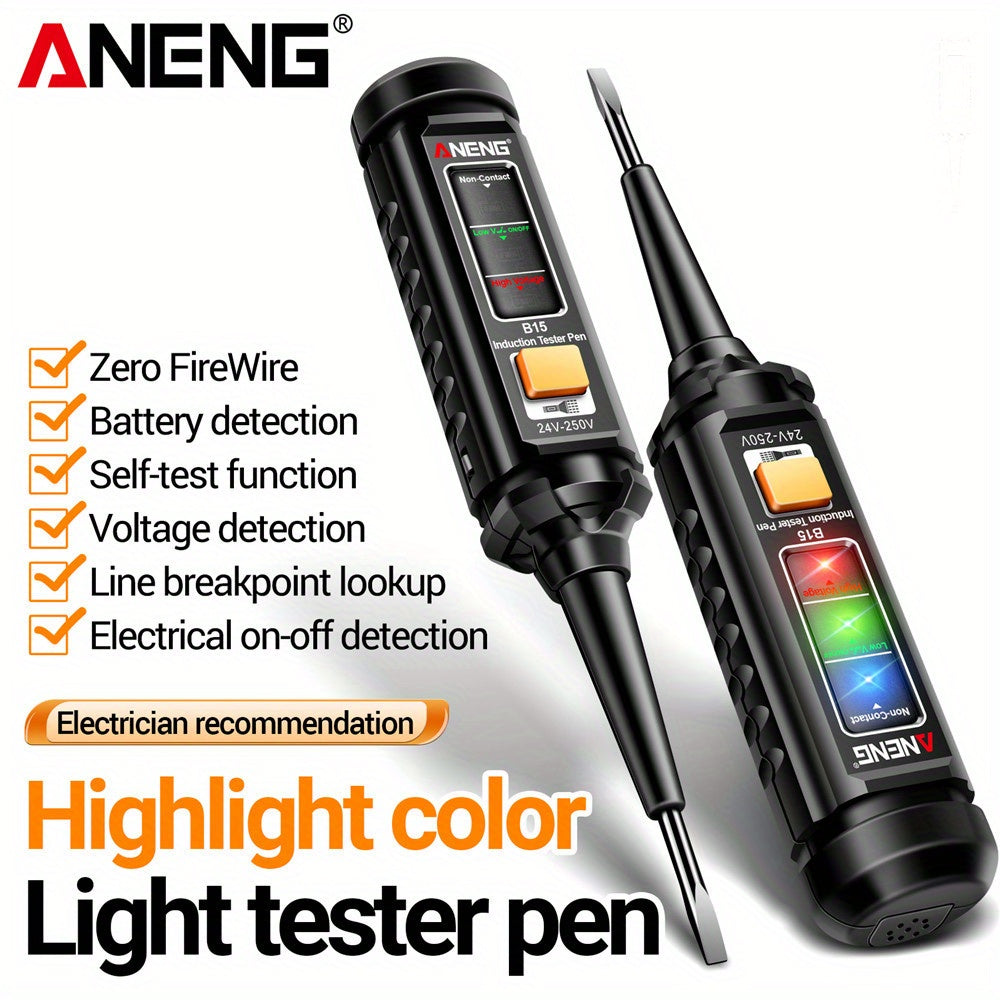 Electrician Voltage Tester Pen with LCD Display Insulated Screwdriver Line Breakpoint Detection