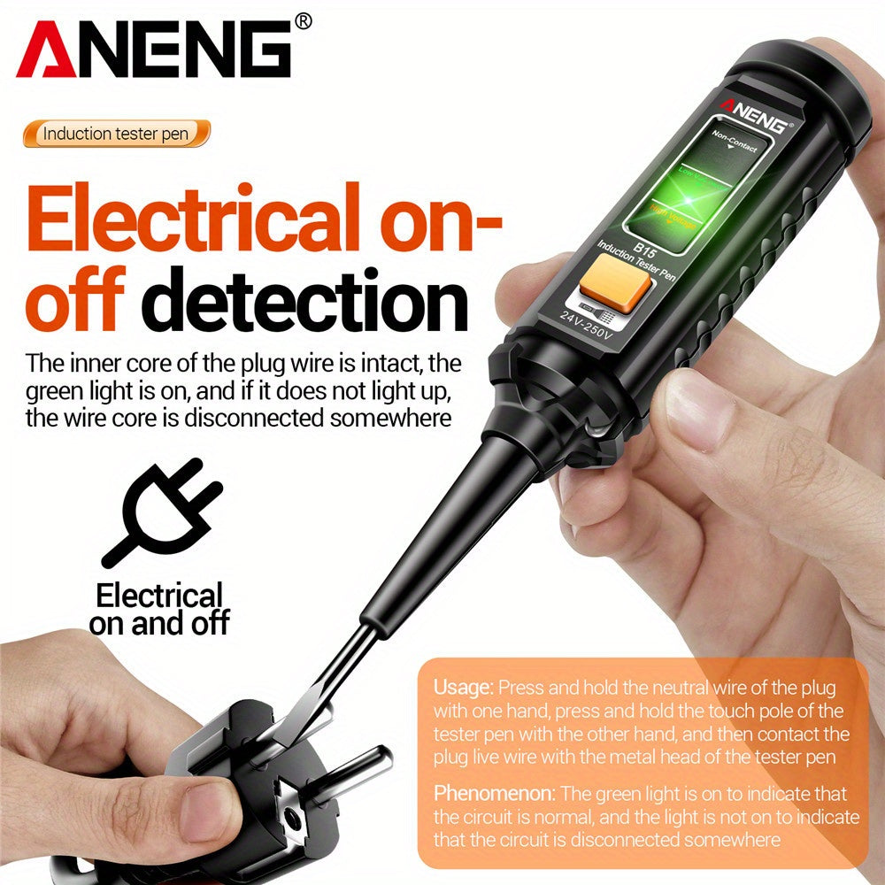 Electrician Voltage Tester Pen with LCD Display Insulated Screwdriver Line Breakpoint Detection