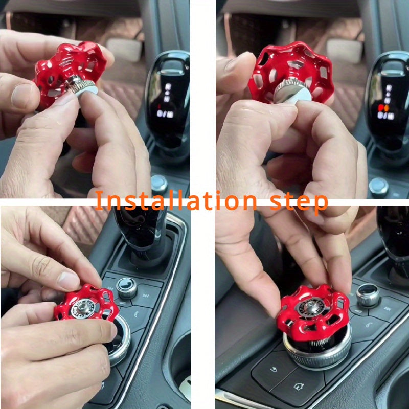 Retro Alloy Car Central Control Knob One-Button Start Stylish Interior Accessories