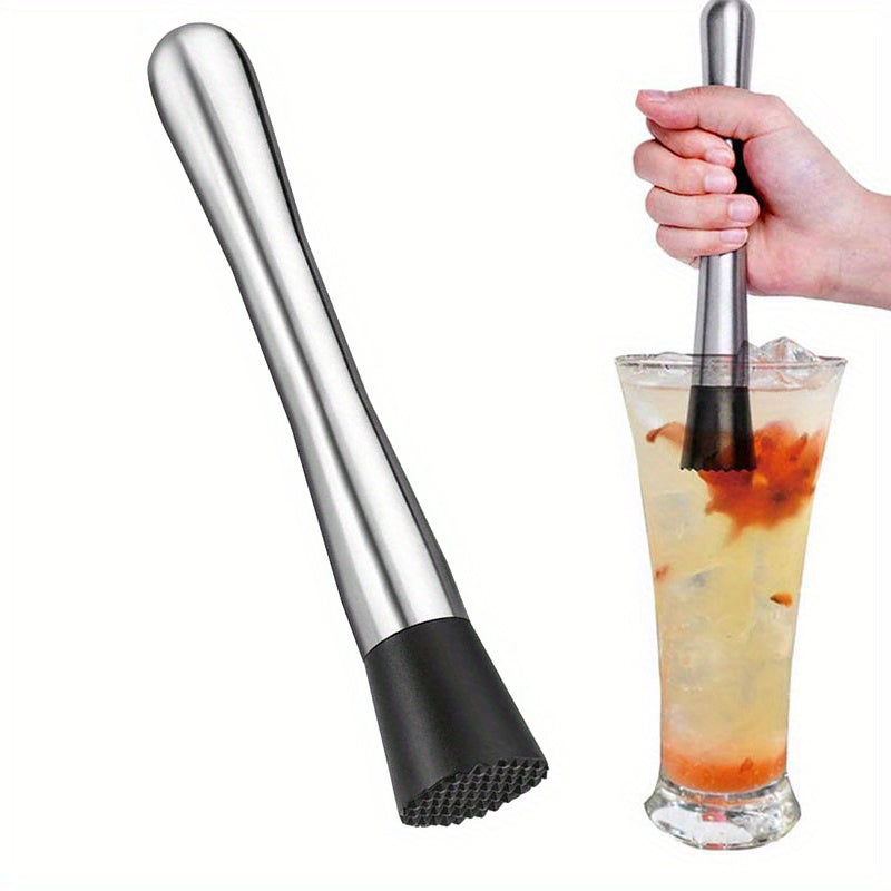 Uyda yoki barlarda ichimliklarni aralashtirish uchun mo'ljallangan, mustahkam zanglamaydigan po'latdan yasalgan mojito muddleri, tsitrus mevalarini, o'tlarni va ziravorlarni maydalash uchun ideal.