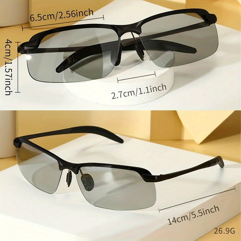 Men's Photochromic Sports Sunglasses Lightweight Zinc Alloy for Driving Running Fishing