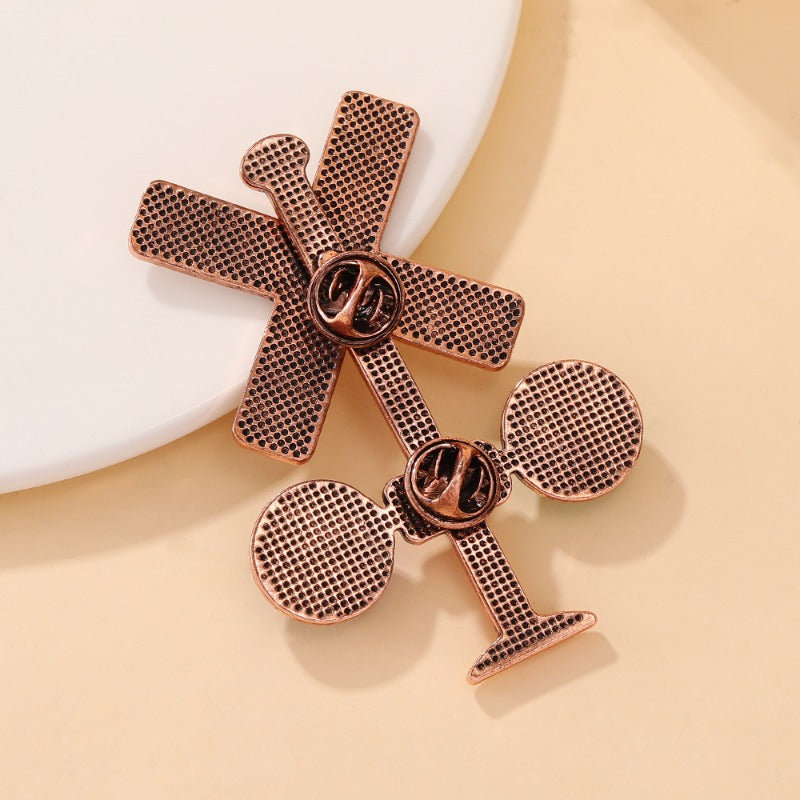 Vintage Traffic Light and Street Sign Brooches Alloy Metal Accessories for Bags and Clothing