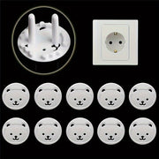 5 Pack Panda Face Outlet Covers White Rubber Wall Socket Protectors