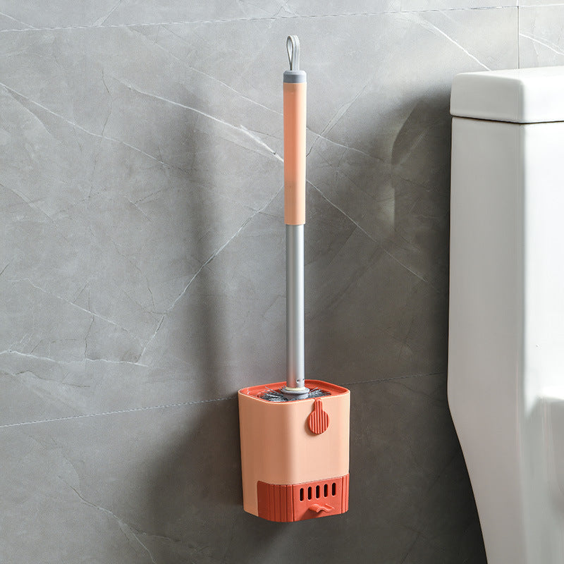 Wall-Mounted Toilet Brush Set with Flexible Handle for Bathroom Cleaning