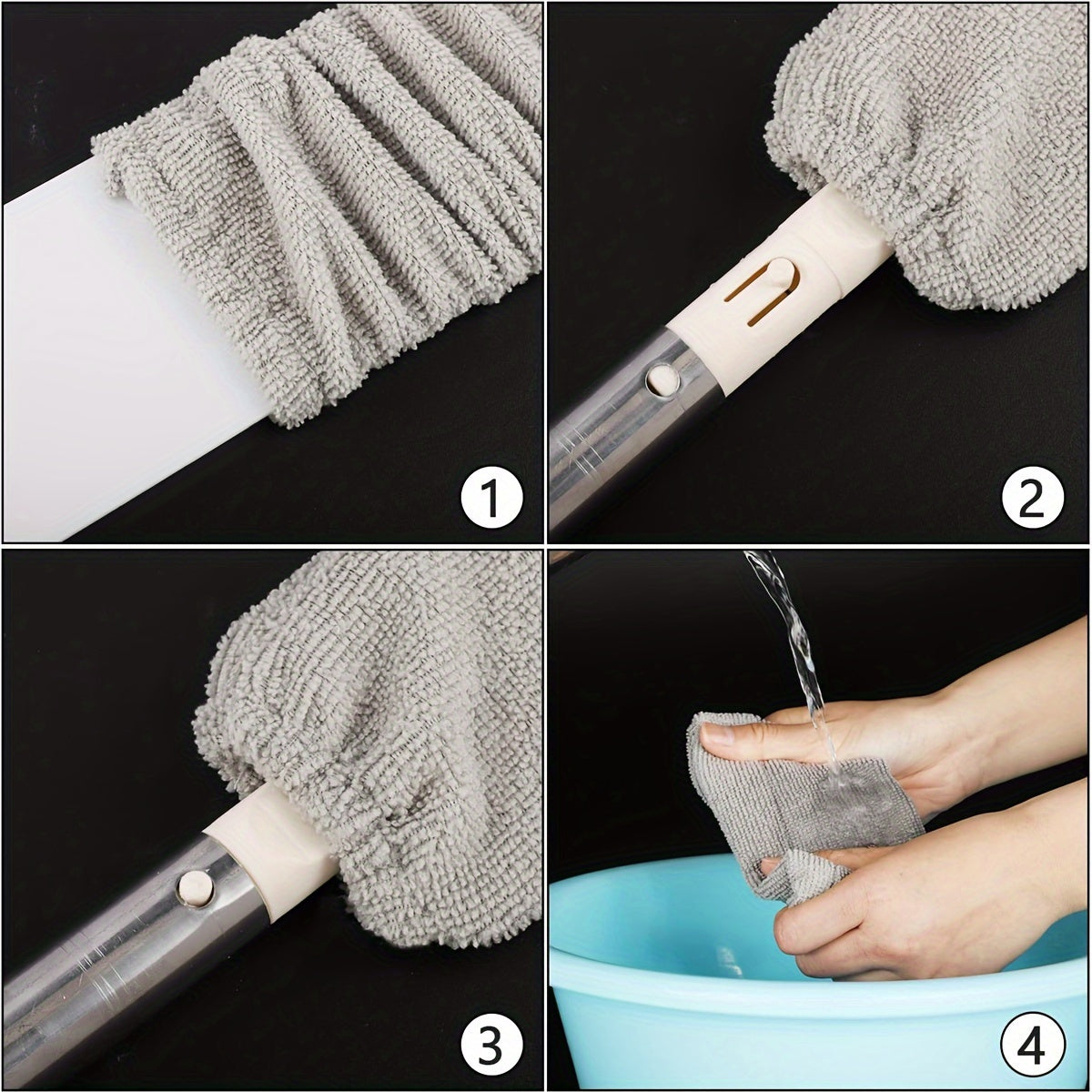 3 ta qayta ishlatiladigan mikroto'qima chang tozalash matolari - mebellar ostida tozalash uchun ideal, uyda va ofisda osonlik bilan yuvilishi va ishlatilishi mumkin.