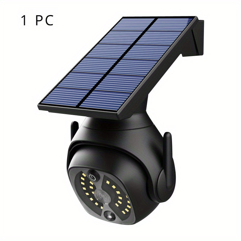 Solar-Powered Motion Detector Flood Light with Faux Security Camera for Outdoor Yard Garden Garage