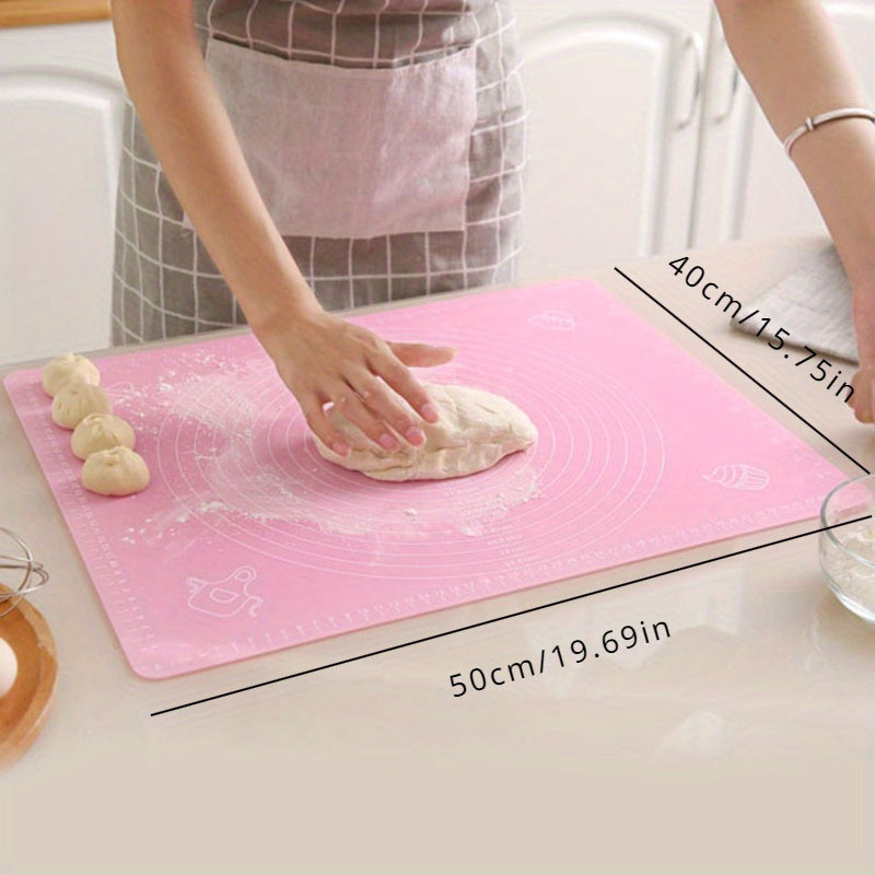Large Silicone Pastry Mat with Measurements Non-Slip Heat-Resistant Baking and Kneading Pad