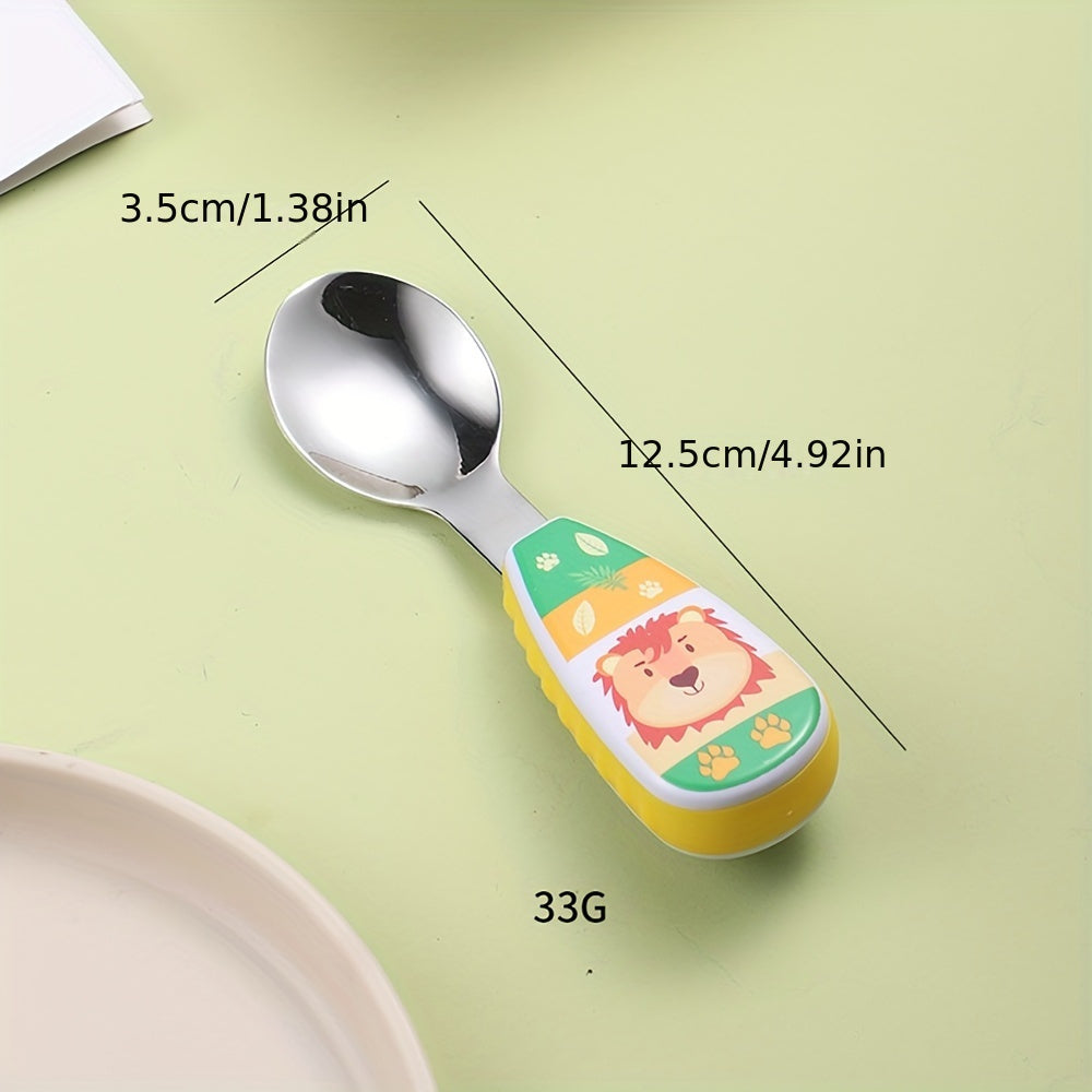 Kids Stainless Steel Utensils Set with Fork and Spoon in Storage Box for Ages 3+