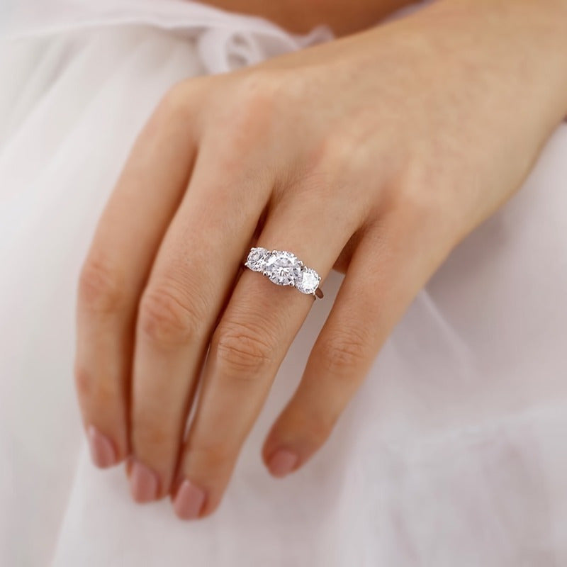 2/4ct Radiant Cut Moissanite Solitaire Engagement Ring Silver-Plated Vintage Boho Wedding Jewelry