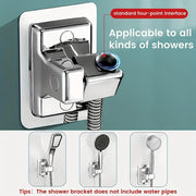 Adjustable Shower Head Bracket with Adhesive Tape Wall Mount for Bathroom