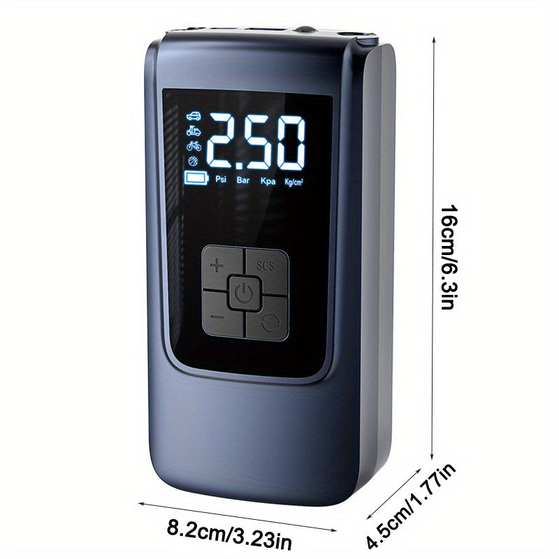 Portable Car Tire Inflator with Digital Display and LED Light