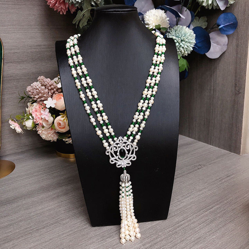 Women's Multi-Strand Pearl Necklace Elegant Layered Jewelry for Casual or Formal Wear