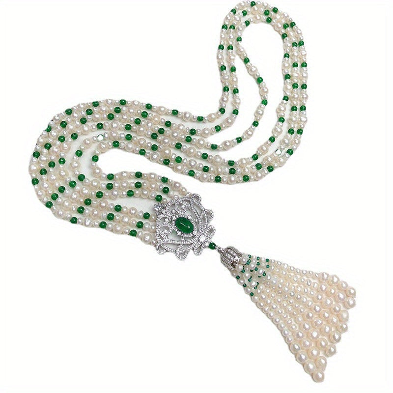 Women's Multi-Strand Pearl Necklace Elegant Layered Jewelry for Casual or Formal Wear