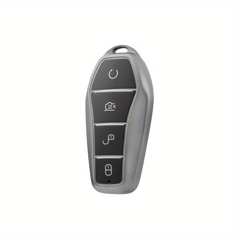 Car Remote Key Fob Cover TPU Case with Keychain for EVs 4 Button