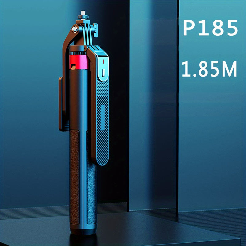 182.88cm Extendable Selfie Stick Tripod with Wireless Remote Aluminum Alloy for Vlogging and Streaming