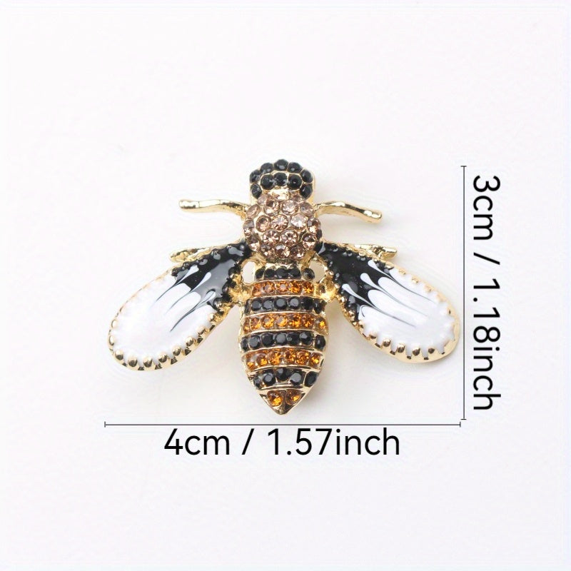 Whimsical Bee Brooch Pin with Rhinestones for Women Elegant Insect Lapel Accessory
