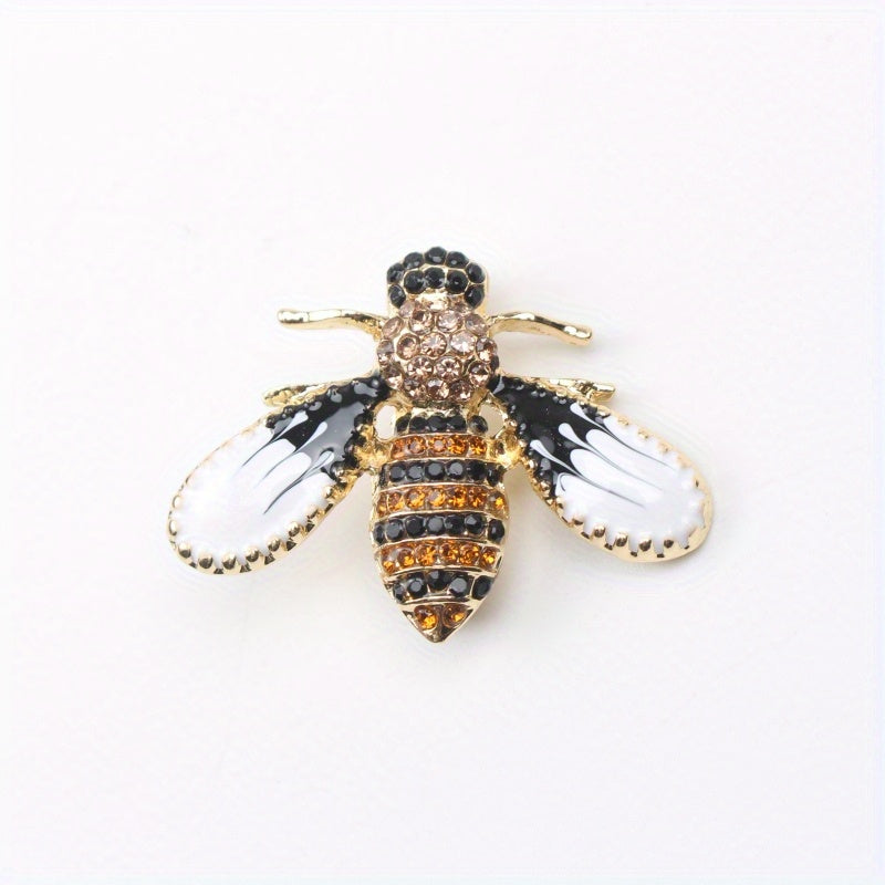 Whimsical Bee Brooch Pin with Rhinestones for Women Elegant Insect Lapel Accessory