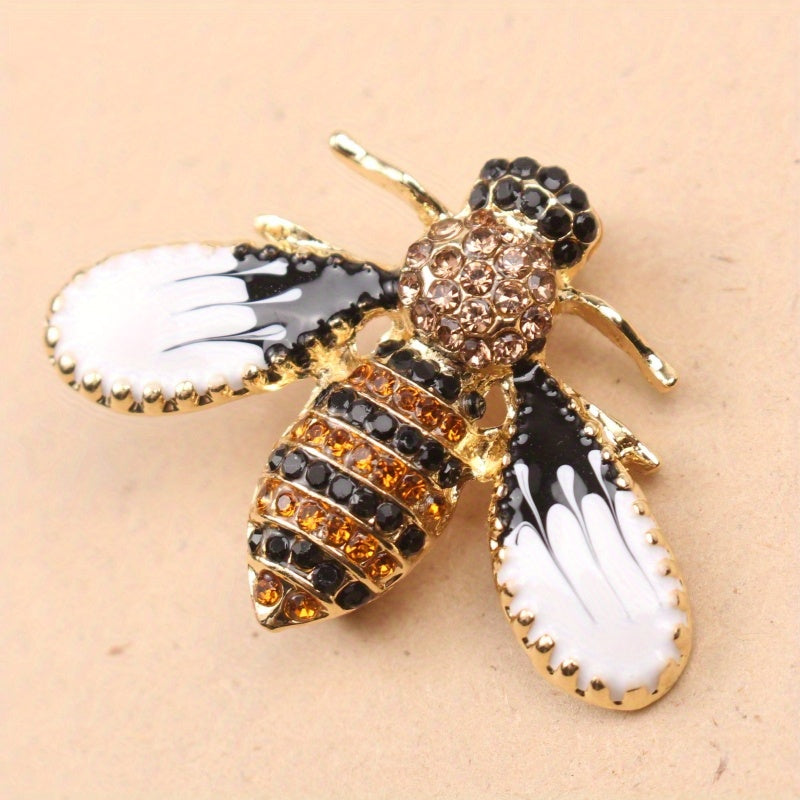 Whimsical Bee Brooch Pin with Rhinestones for Women Elegant Insect Lapel Accessory