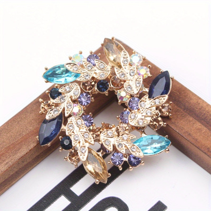 Elegant Bauhinia Flower Brooch Rhinestone Pin for Coats and Suits Anti-Slip Design