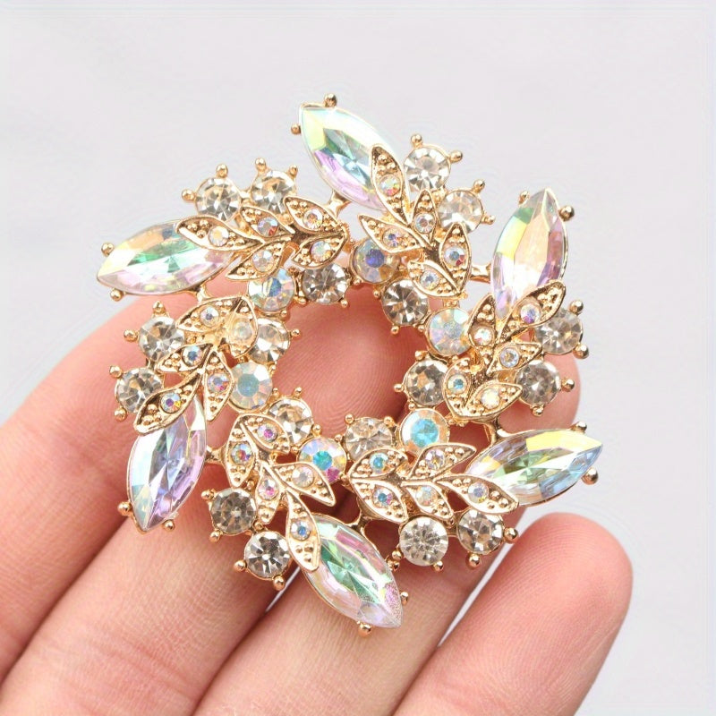 Elegant Bauhinia Flower Brooch Rhinestone Pin for Coats and Suits Anti-Slip Design