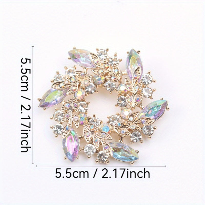 Elegant Bauhinia Flower Brooch Rhinestone Pin for Coats and Suits Anti-Slip Design