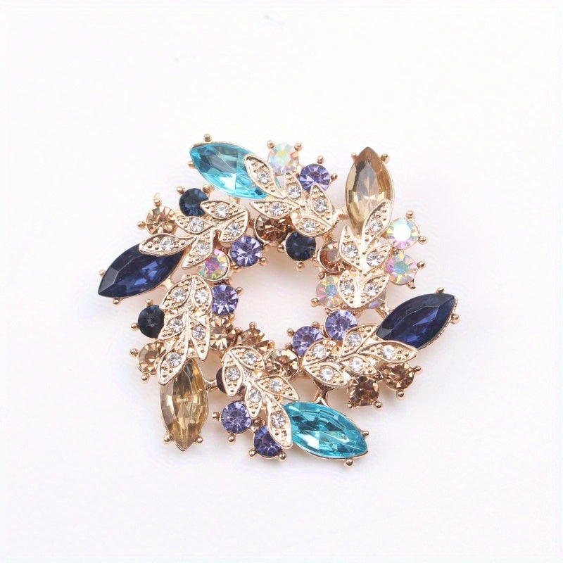 Elegant Bauhinia Flower Brooch Rhinestone Pin for Coats and Suits Anti-Slip Design