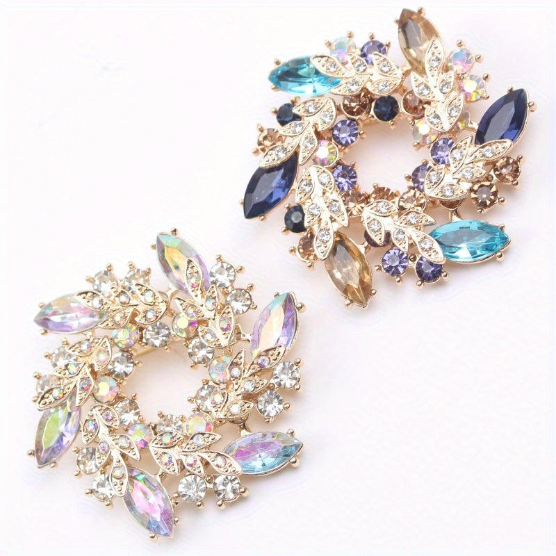 Elegant Bauhinia Flower Brooch Rhinestone Pin for Coats and Suits Anti-Slip Design