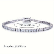Moissanite Tennis Bracelet 28ct Round Cut Sterling Silver Vintage Style for Daily Wear