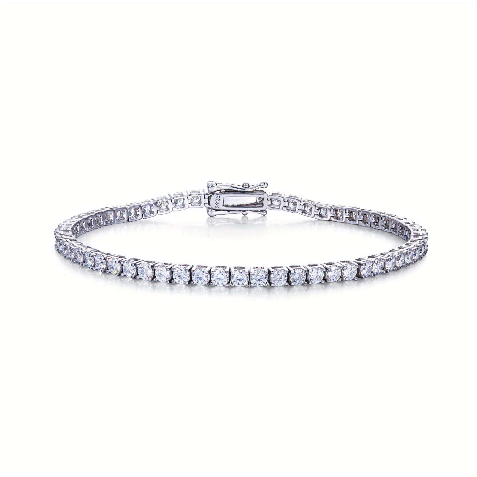 Moissanite Tennis Bracelet 28ct Round Cut Sterling Silver Vintage Style for Daily Wear
