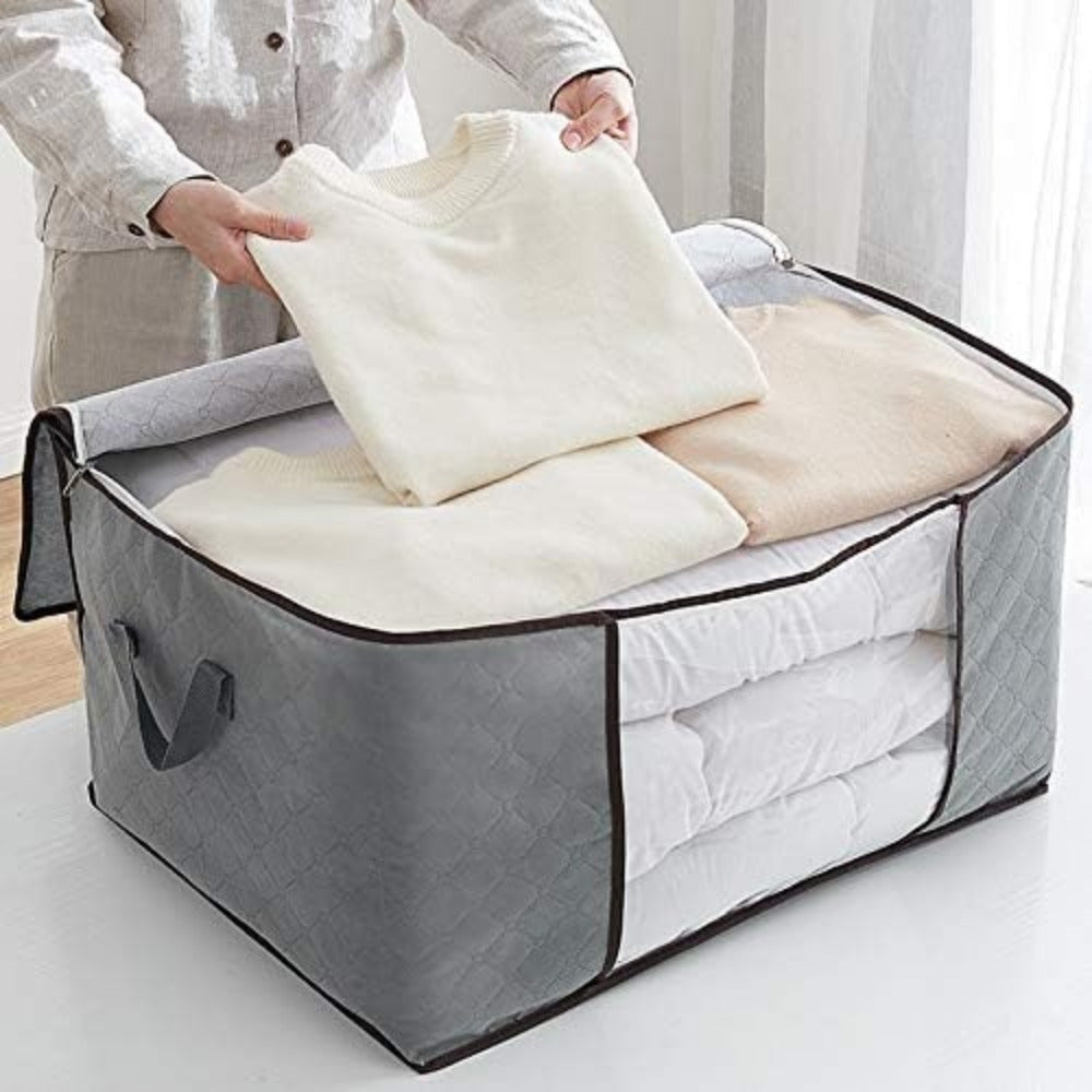 Bolsa rectangular de almacenamiento para ropa con ventana transparente para ropa de cama y mantas