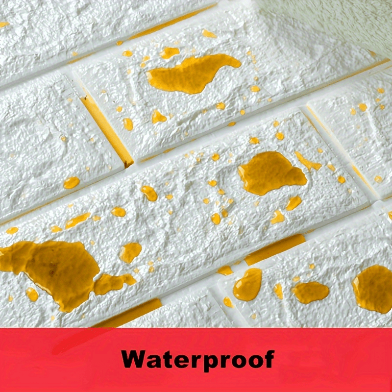 Juego de 10 pegatinas de pared de ladrillo 3D impermeables, resistentes a los golpes, de espuma suave para decoración