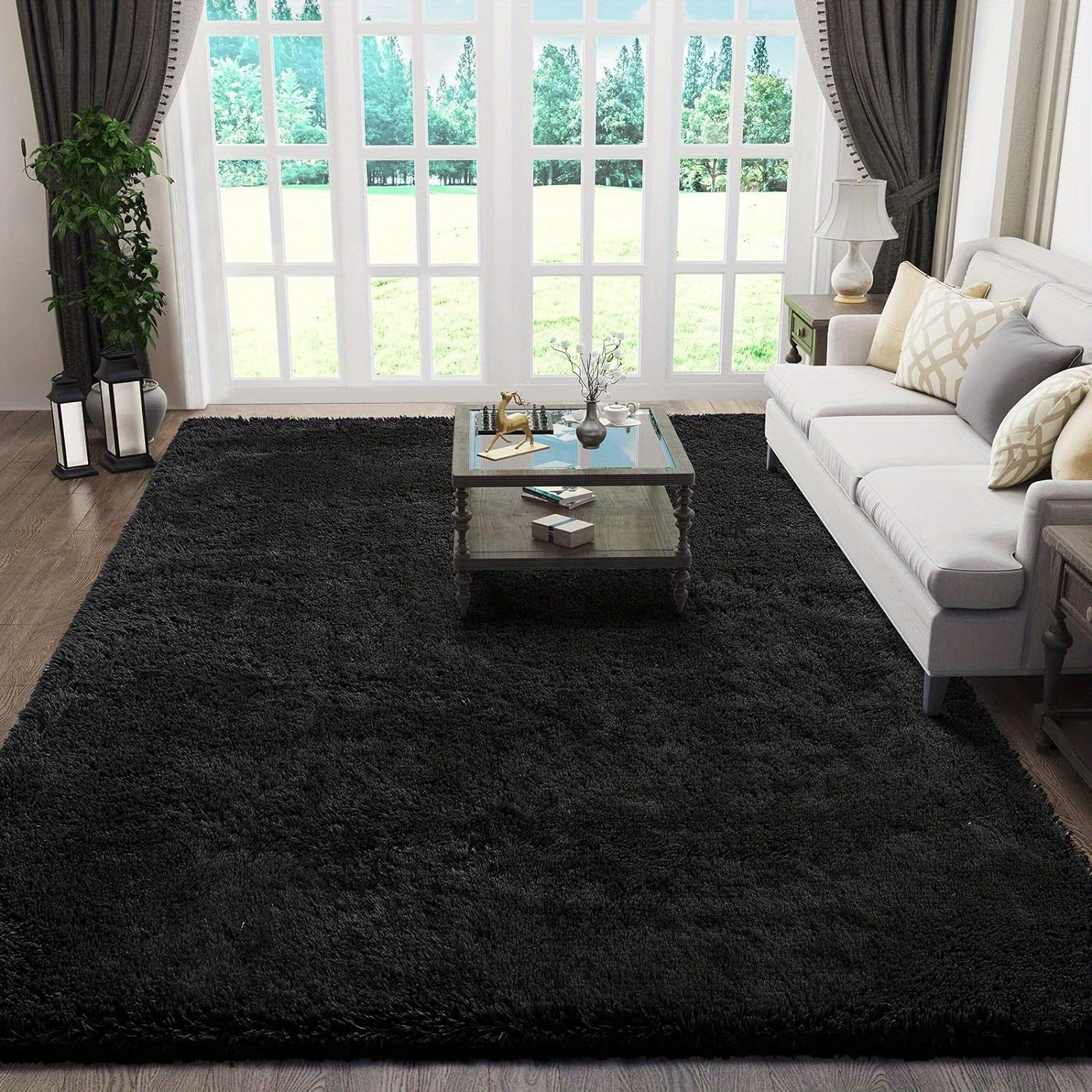 Plush Area Rug for Living Room or Bedroom with Anti-Stain Technology