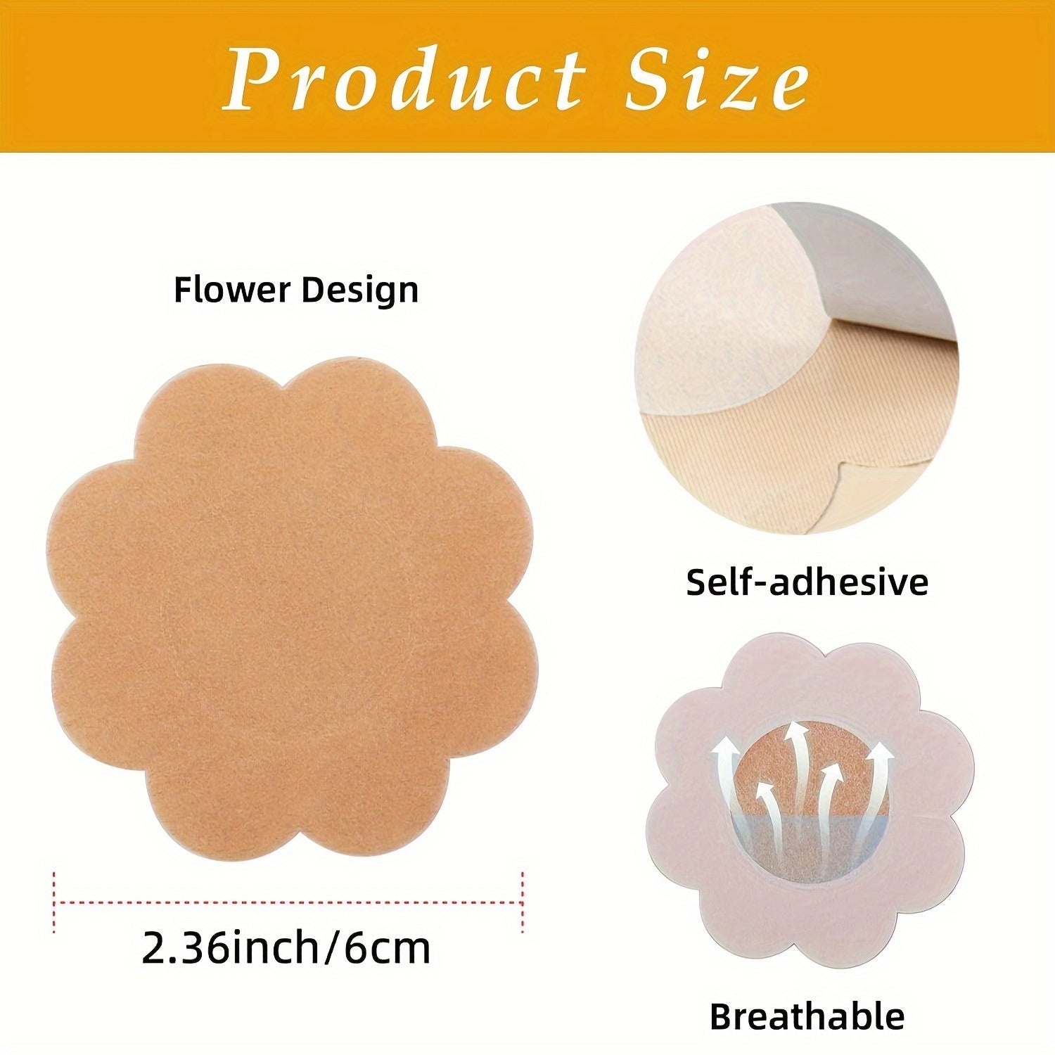 40 Reusable Self-Adhesive Breast Covers Soft Rayon Solid Color for Everyday Wear