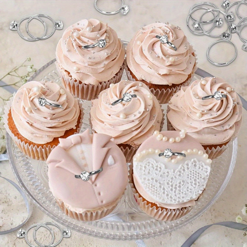 Set of 50 Alloy Rings for Brides Engagement Party Wedding Decor