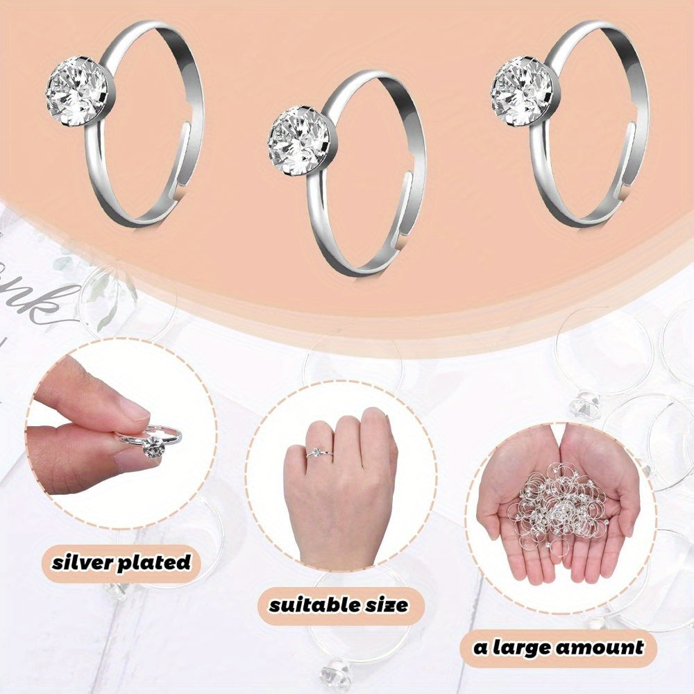 Set of 50 Alloy Rings for Brides Engagement Party Wedding Decor