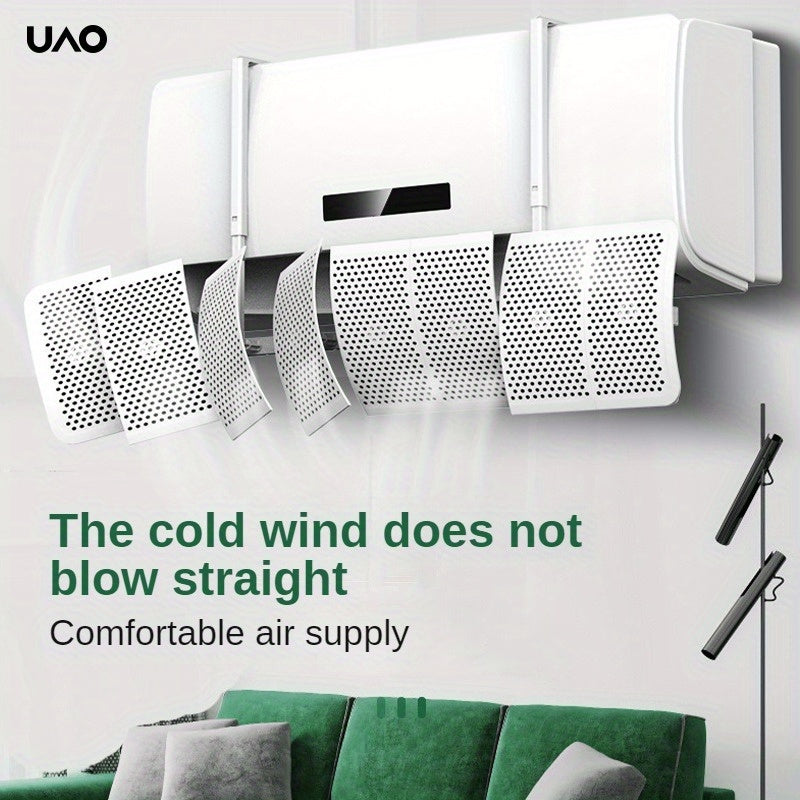 Universal Wall-Mounted Air Conditioner Wind Baffle Adjustable 8-Leaf Air Shield